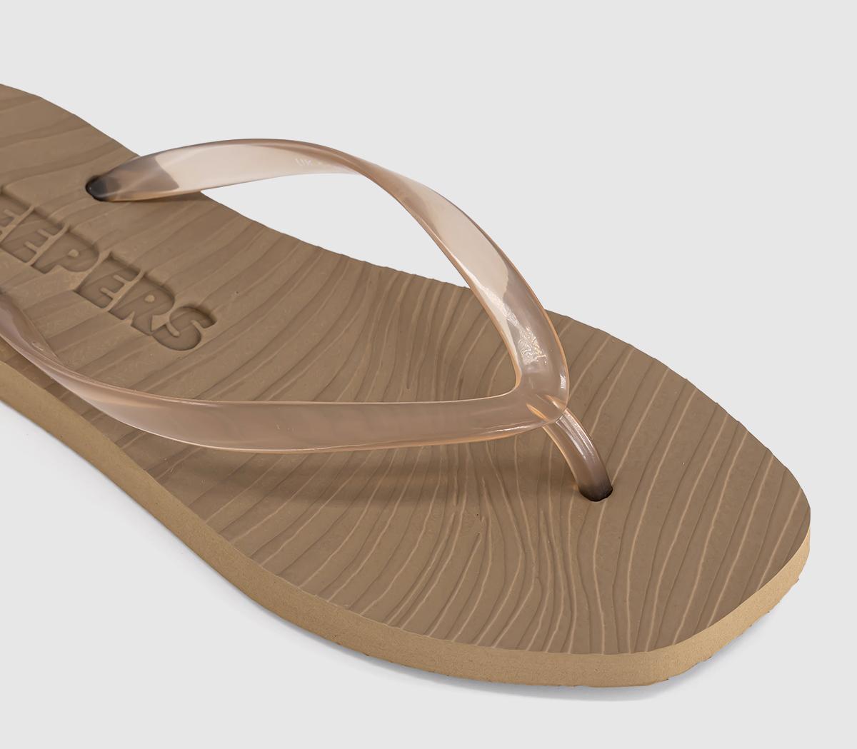 SleepersTapered Flip FlopsSand Transparent