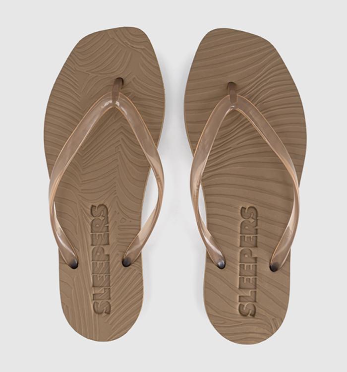 Sleepers Tapered Flip Flops Sand Transparent