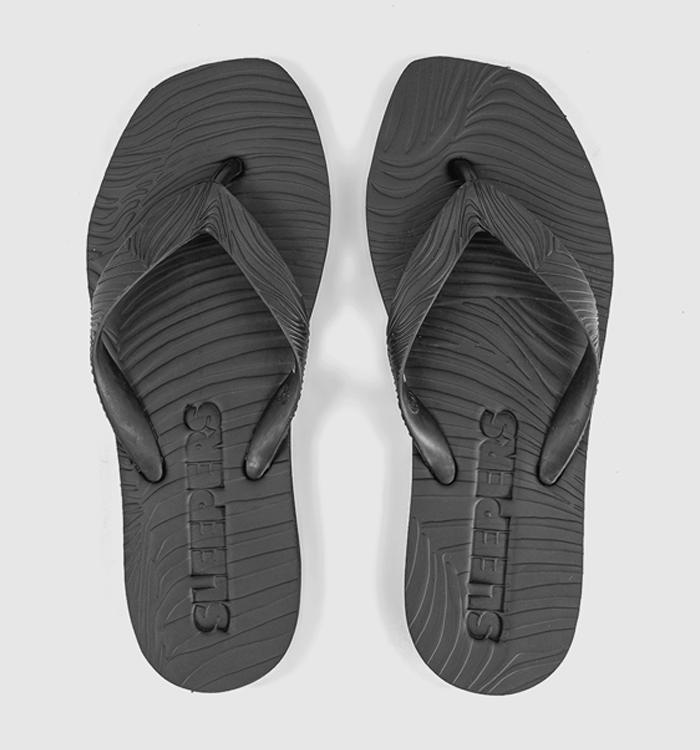 Sleepers Tapered Platform Flip Flops Black