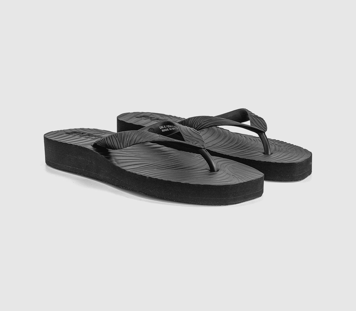 SleepersTapered Platform Flip FlopsBlack