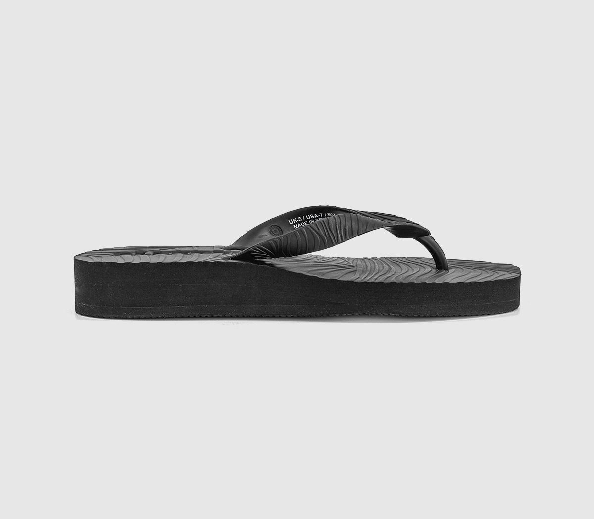 SleepersTapered Platform Flip FlopsBlack