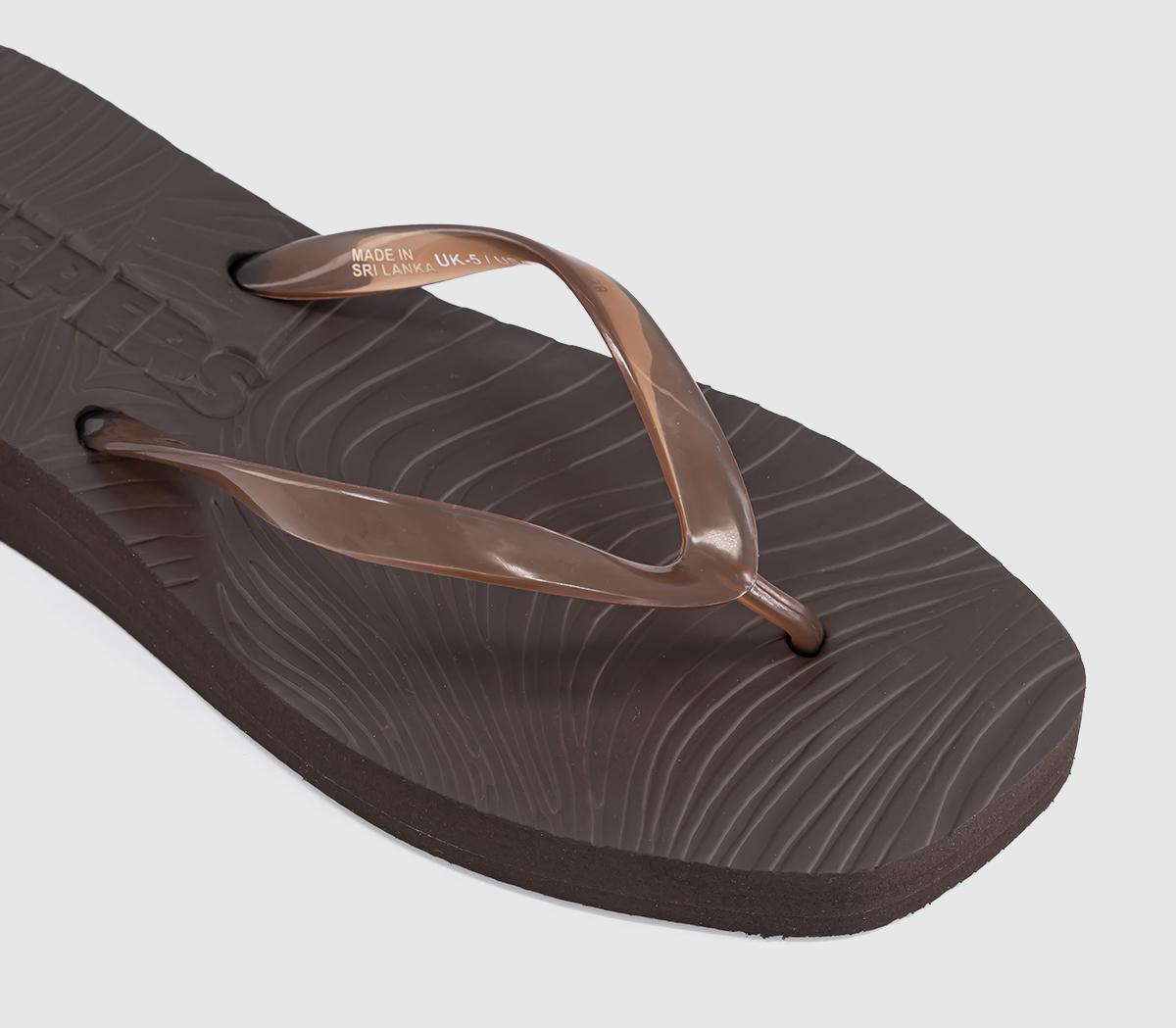 SleepersTapered Platform Flip FlopBrown Transparent
