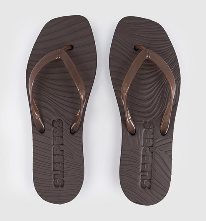 Sleepers Tapered Platform Flip Flop Brown Transparent