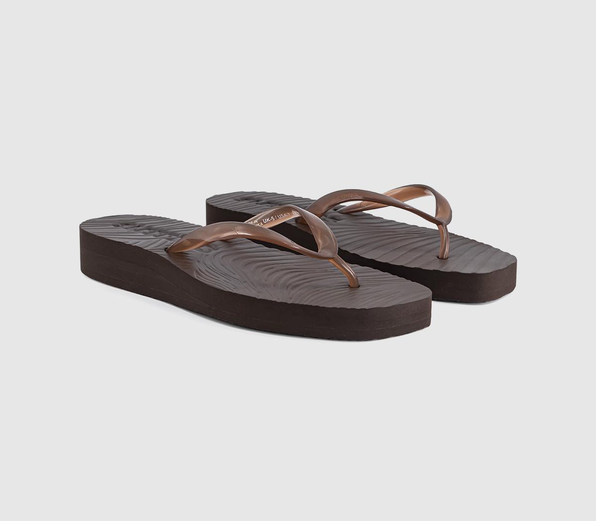 SleepersTapered Platform Flip FlopBrown Transparent