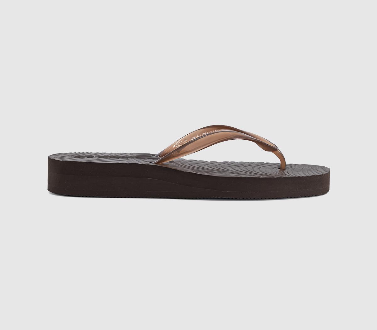 SleepersTapered Platform Flip FlopBrown Transparent