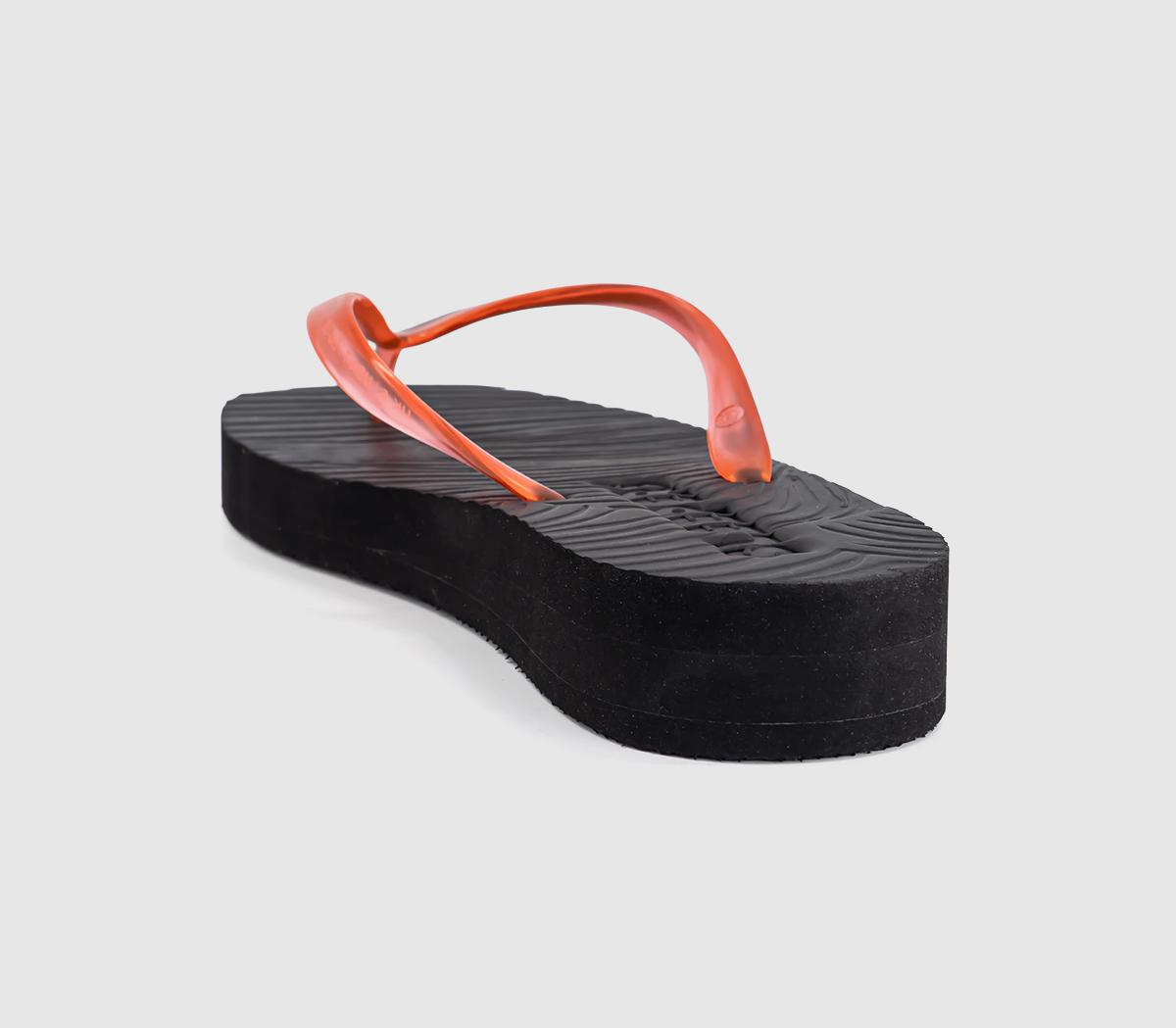 SleepersTapered Platform Flip FlopsBlack Red Transparent