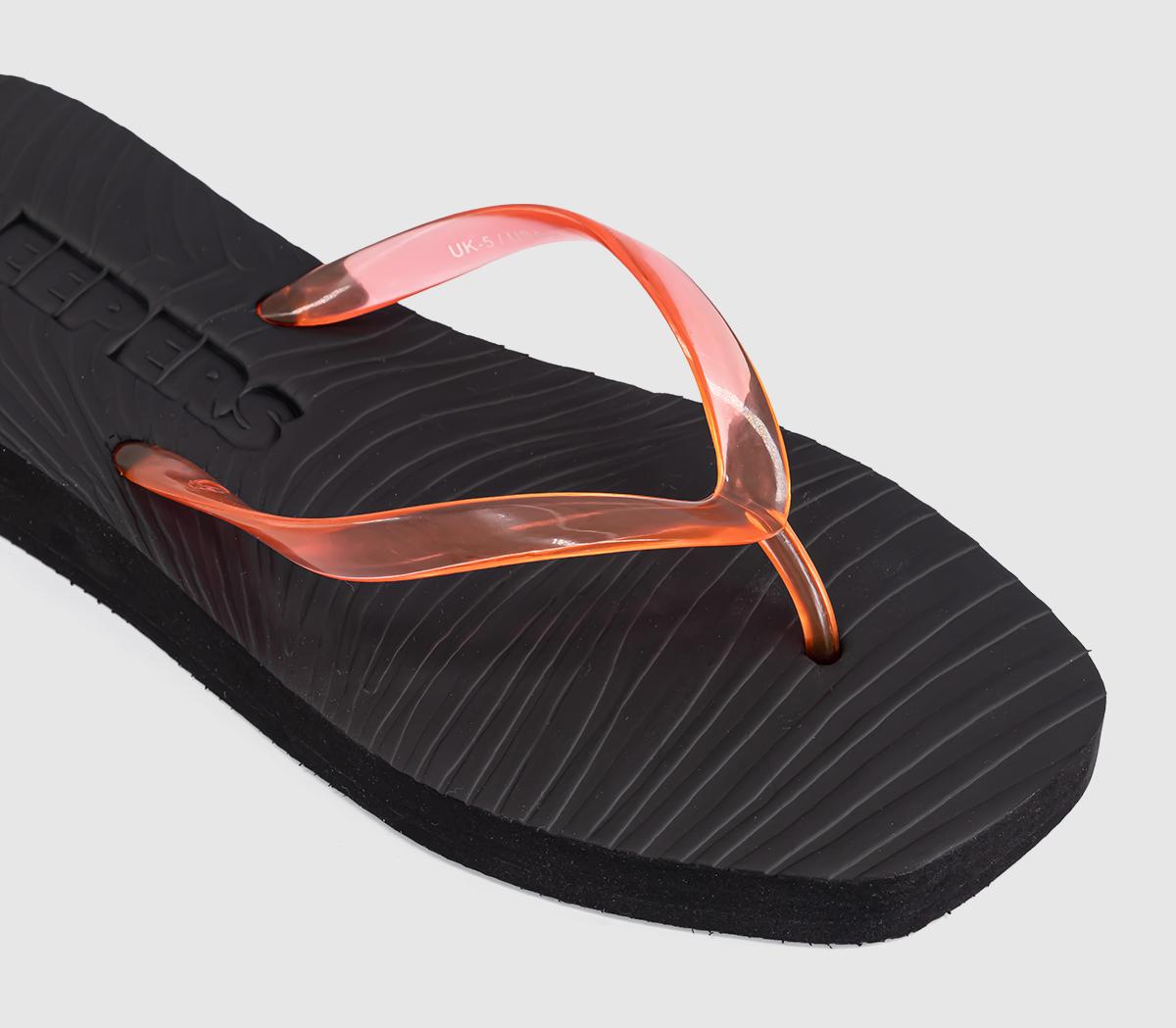 SleepersTapered Platform Flip FlopsBlack Red Transparent