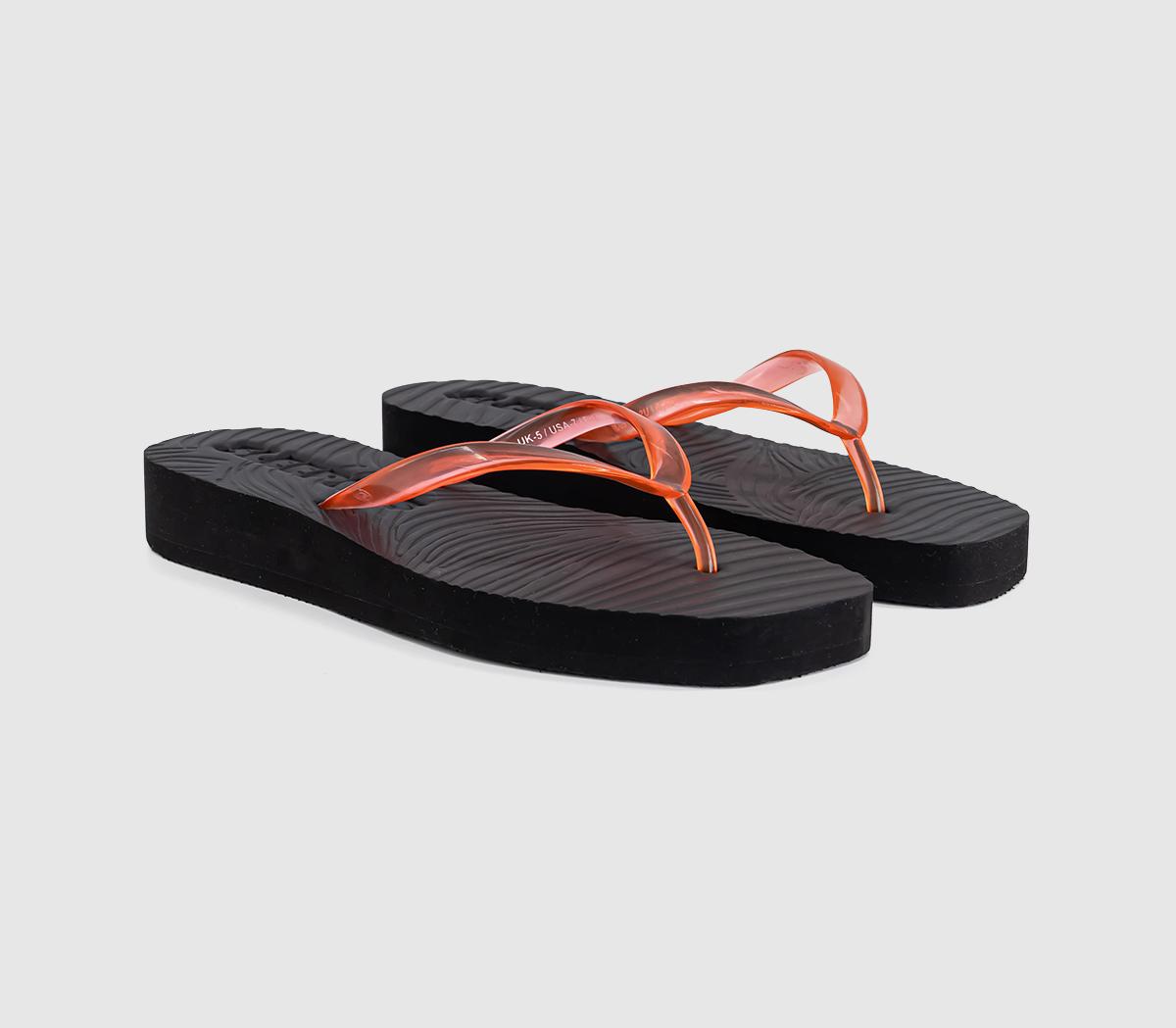 SleepersTapered Platform Flip FlopsBlack Red Transparent
