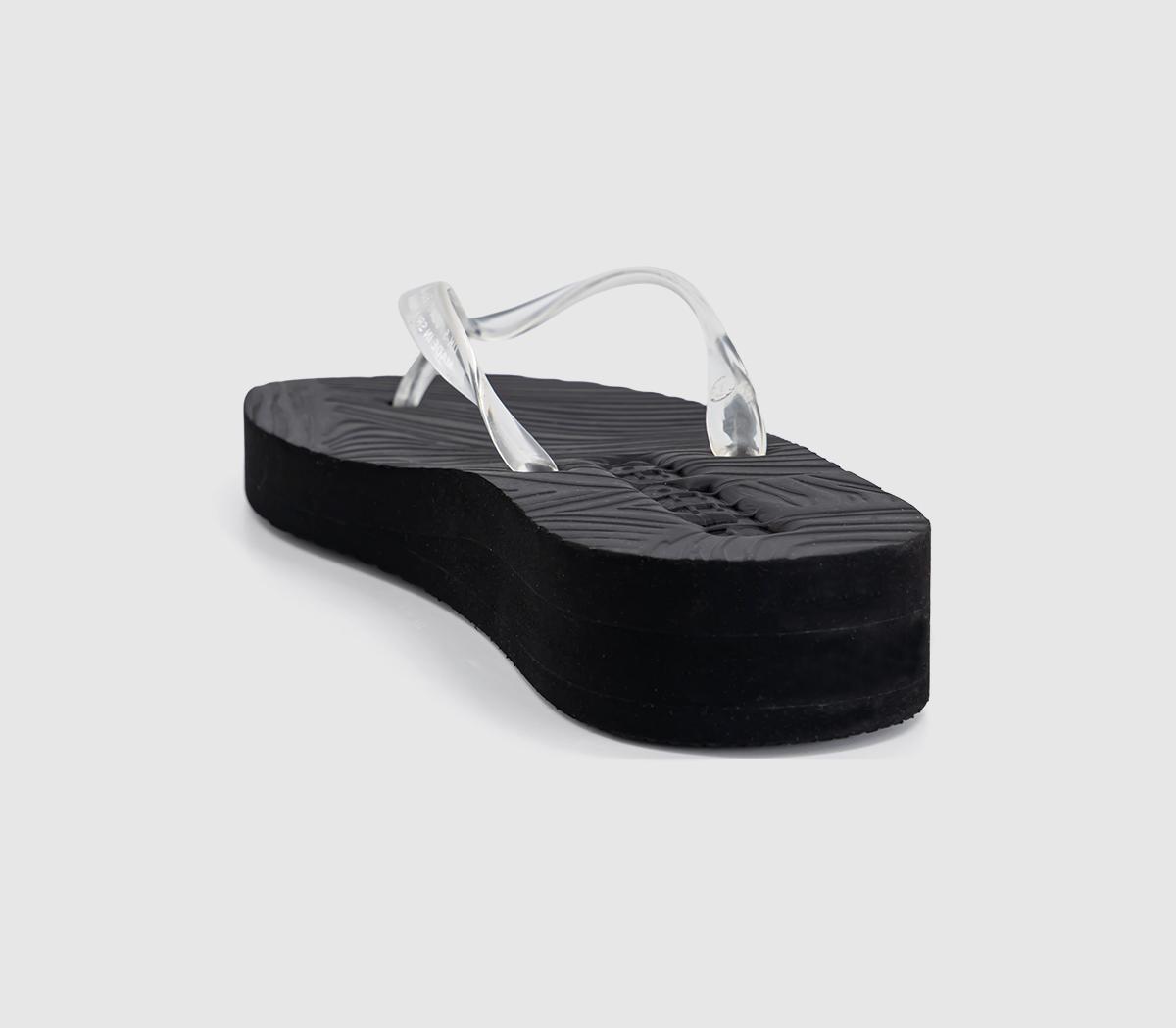 SleepersTapered Platform Flip FlopBlack Clear Transparent