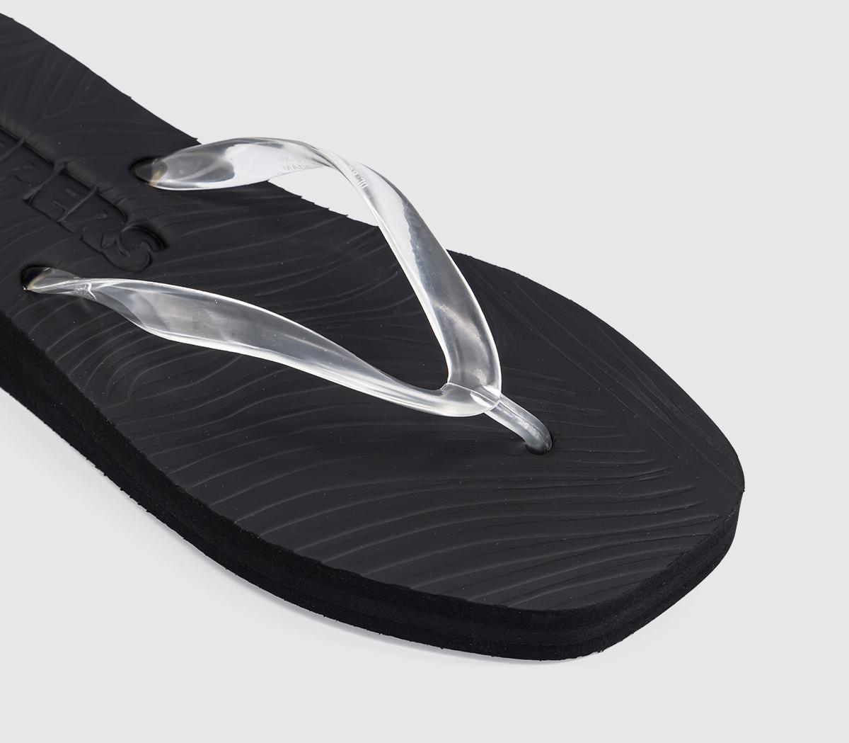 SleepersTapered Platform Flip FlopBlack Clear Transparent