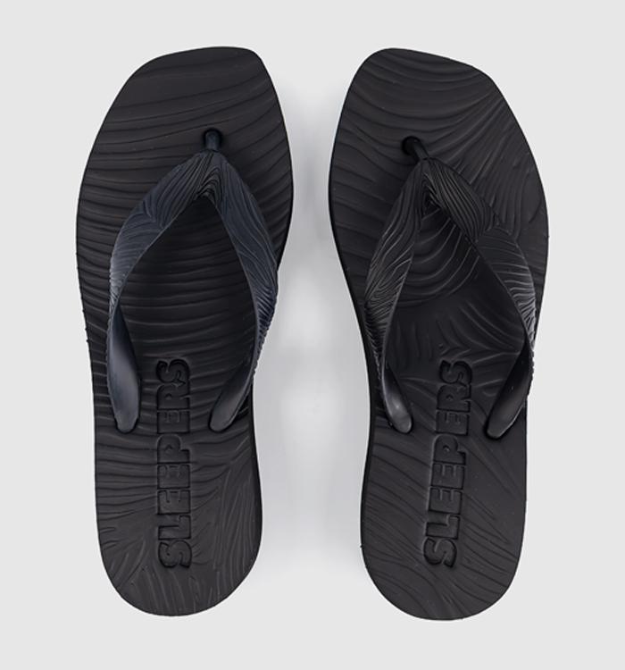 Sleepers High Platform Flip Flop Black