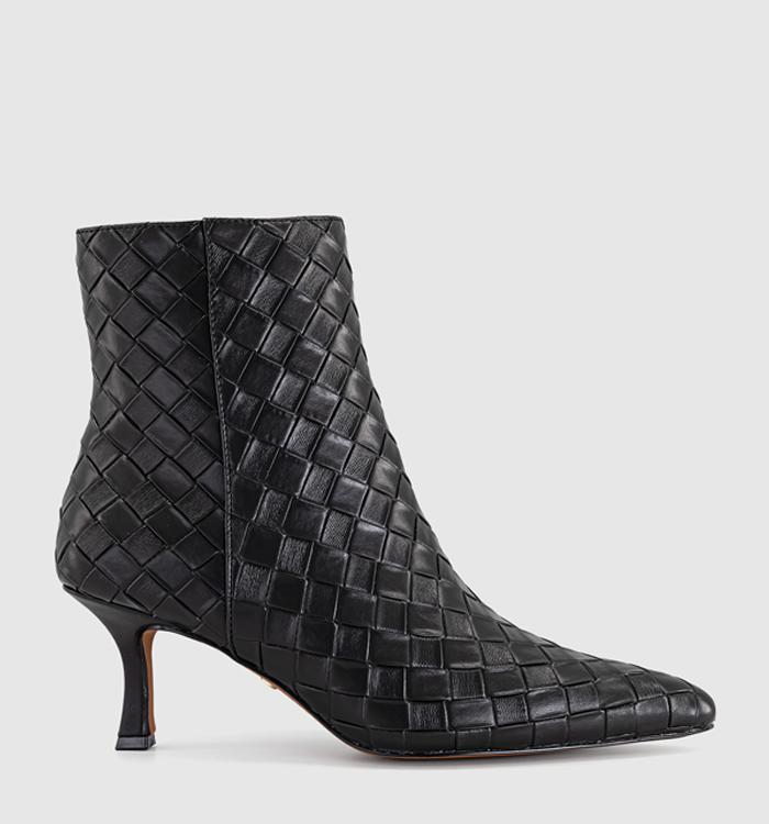 OFFICE Allure Basket Weave Ankle Boots Black