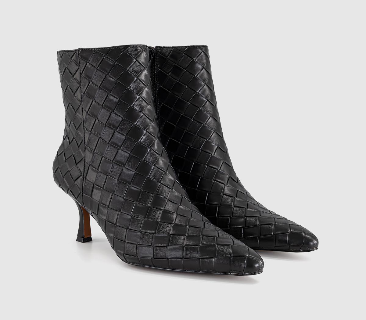 OFFICEAllure Basket Weave Ankle BootsBlack