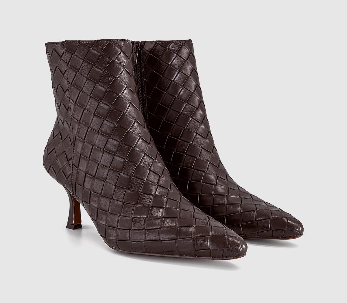 OFFICEAllure Basket Weave Ankle BootsBrown