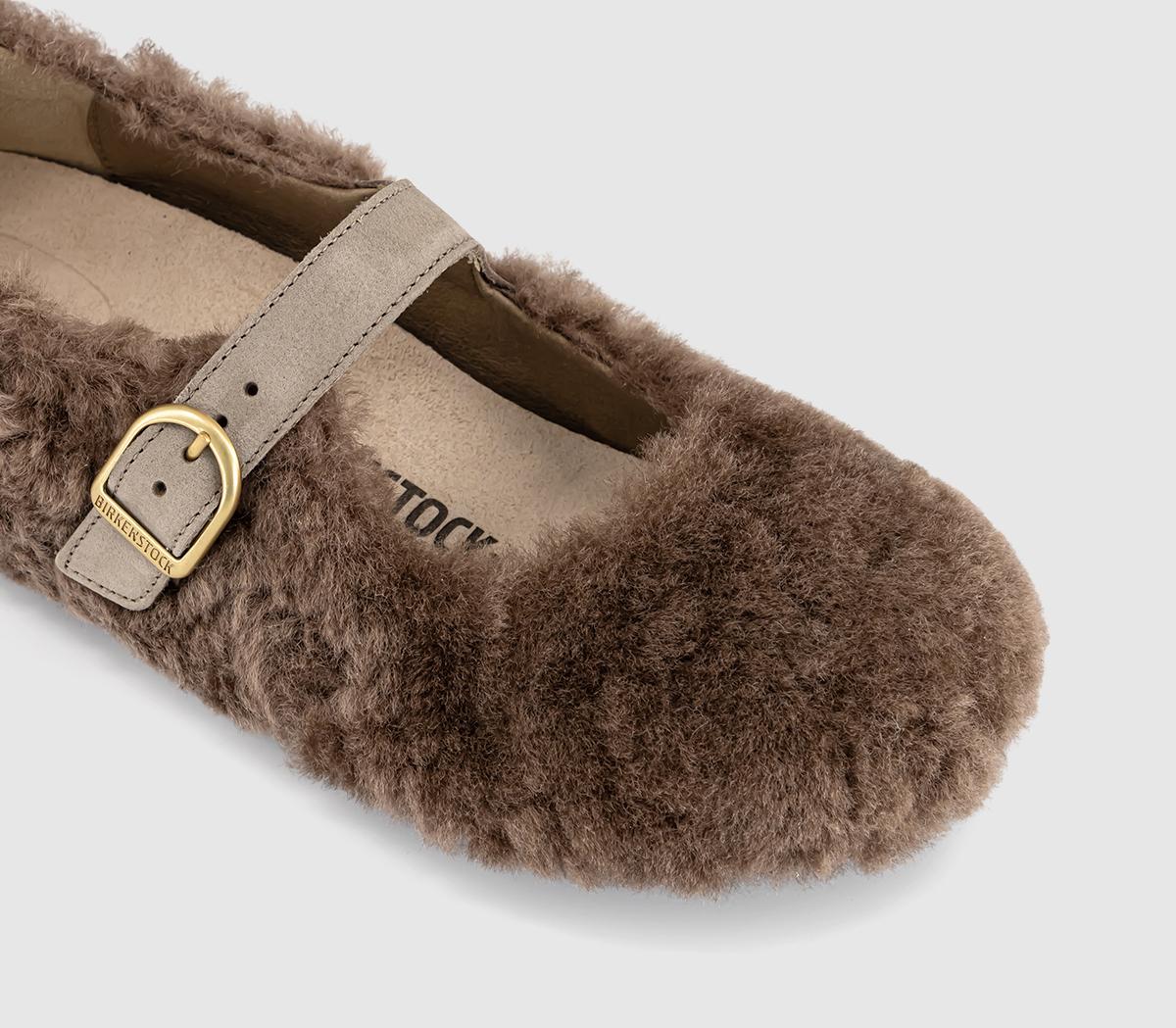 BIRKENSTOCKSanta Clarita Shearling Mary JanesGrey Taupe