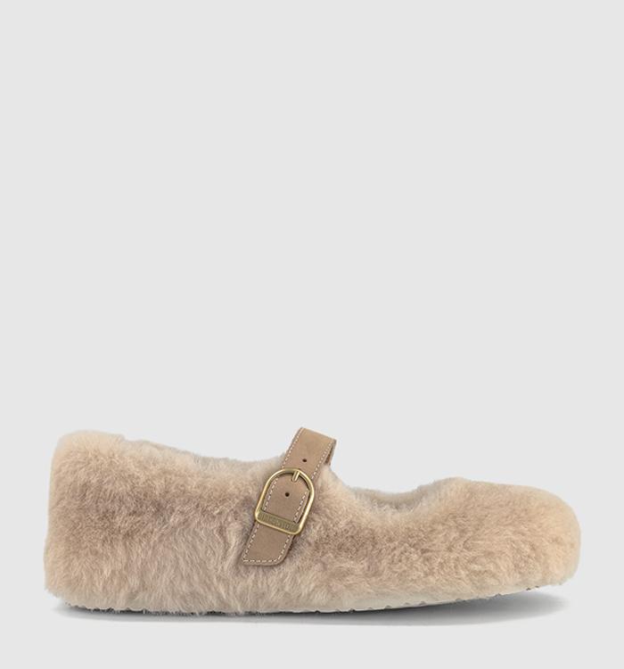 BIRKENSTOCK Santa Clarita Shearling Mary Janes Sandcastle