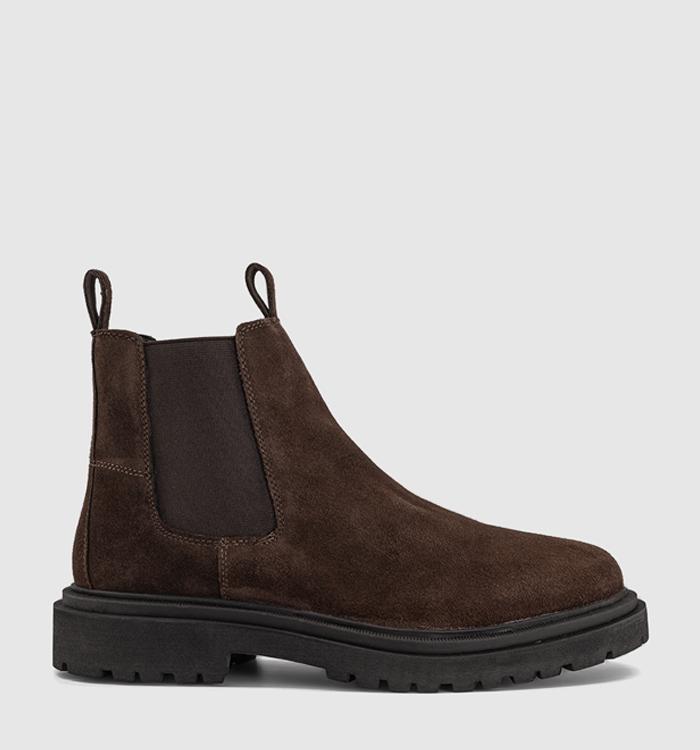 OFFICE Bedford Chunky Chelsea Boots Brown Suede