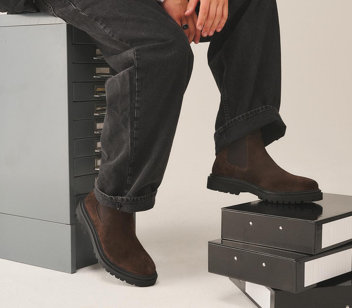 OFFICEBedford Chunky Chelsea BootsBrown Suede