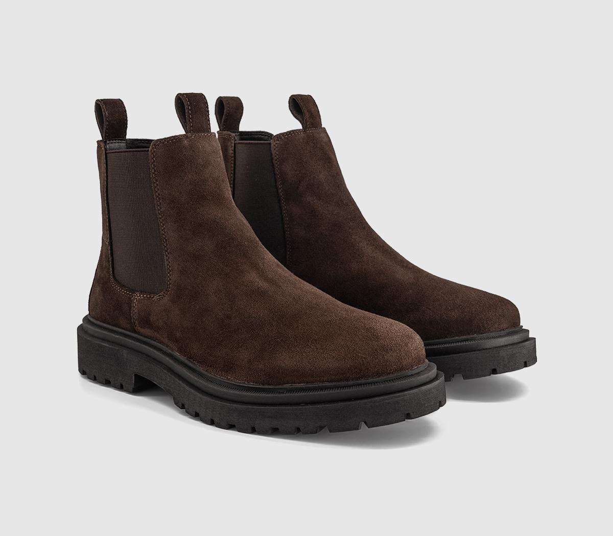 OFFICEBedford Chunky Chelsea BootsBrown Suede