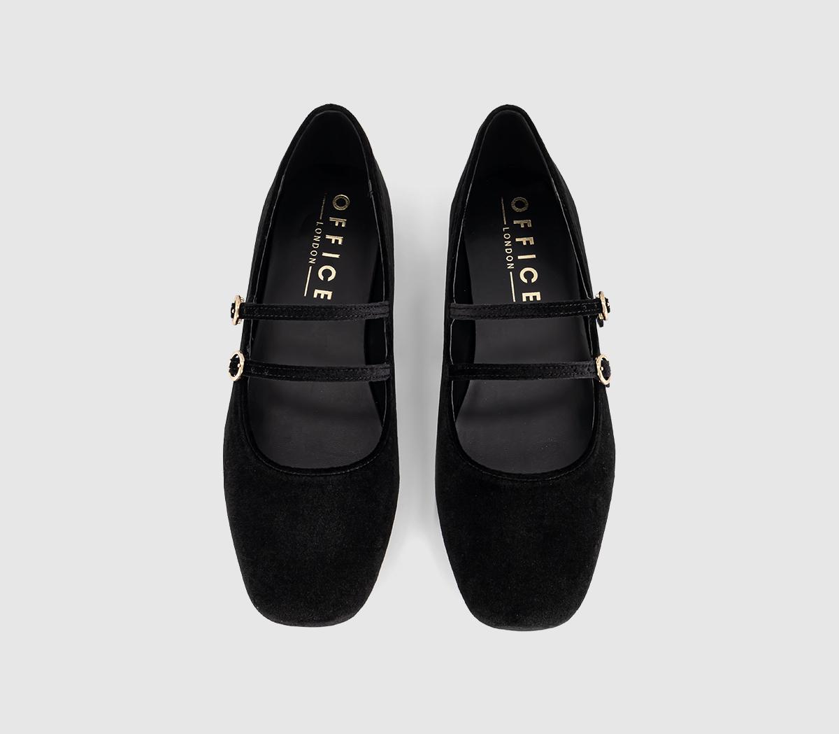 OFFICEFlamboyant Double Strap Mary JanesBlack Velvet