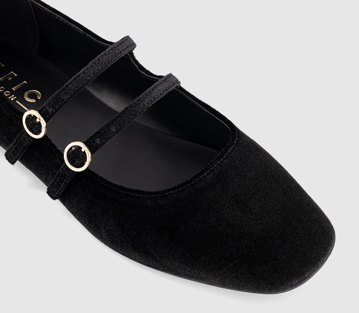 OFFICEFlamboyant Double Strap Mary JanesBlack Velvet