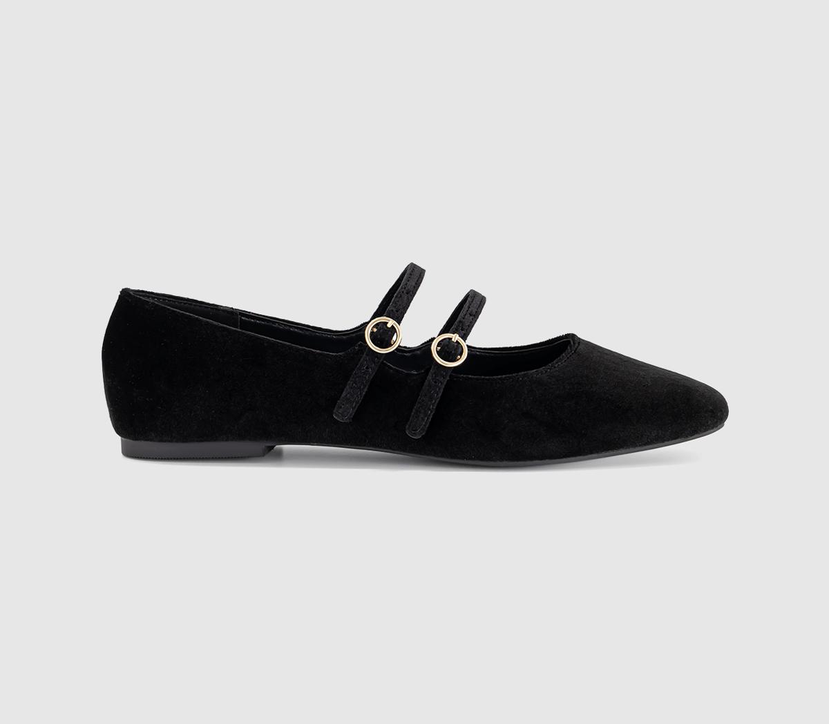 OFFICEFlamboyant Double Strap Mary JanesBlack Velvet