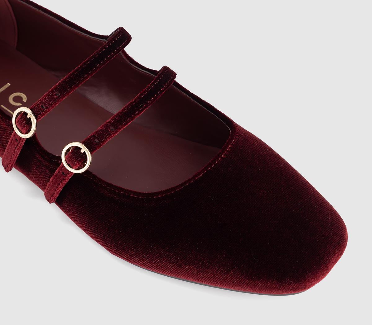 OFFICEFlamboyant Double Strap Mary JanesBurgundy Velvet