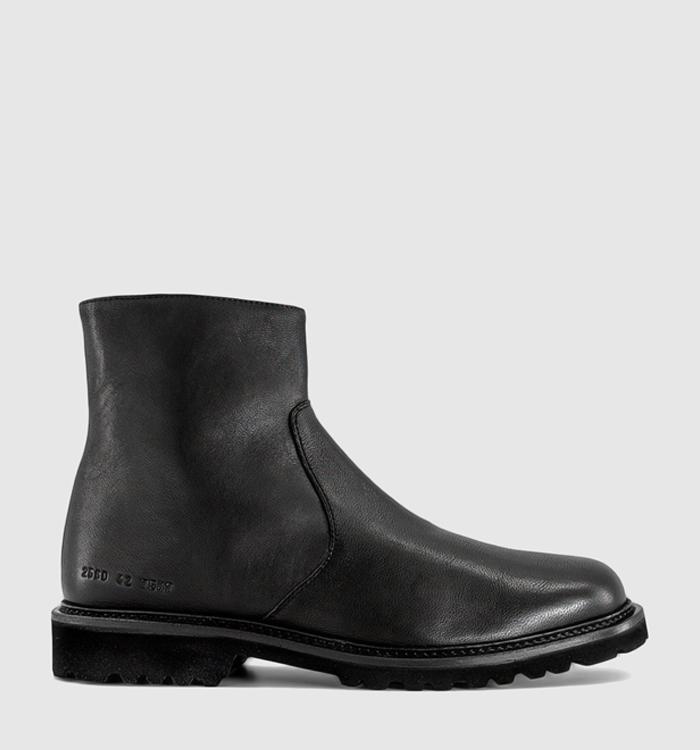 Common Projects Zipper Piuma Boots Black Leather