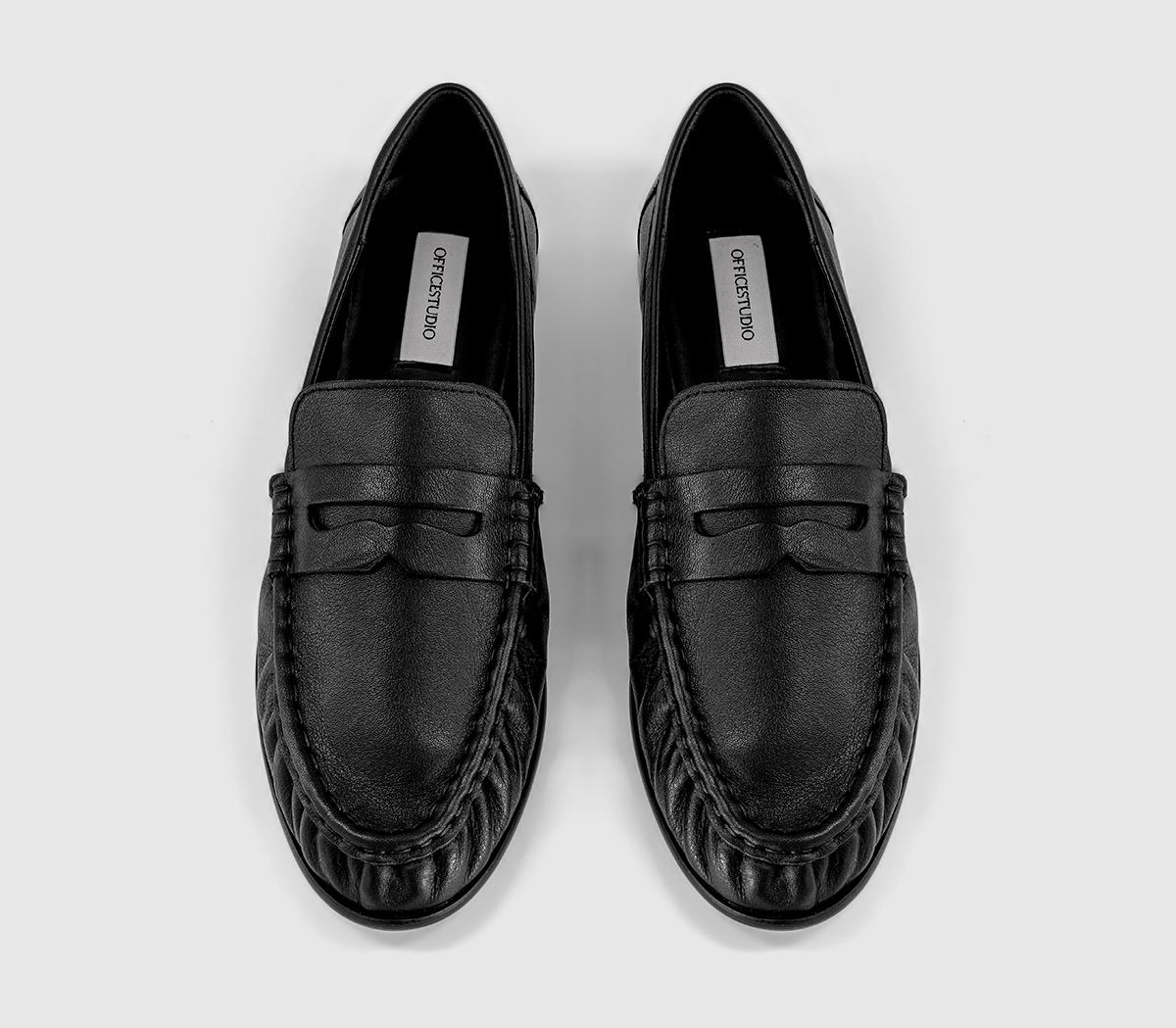 OFFICEOffice Studio: Fable Ruched LoafersBlack Leather