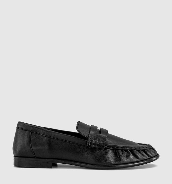 OFFICE Office Studio: Fable Ruched Loafers Black Leather