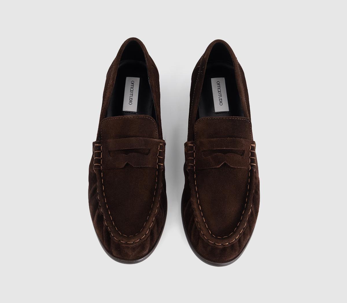 OFFICEOffice Studio: Fable Ruched LoafersBrown Leather