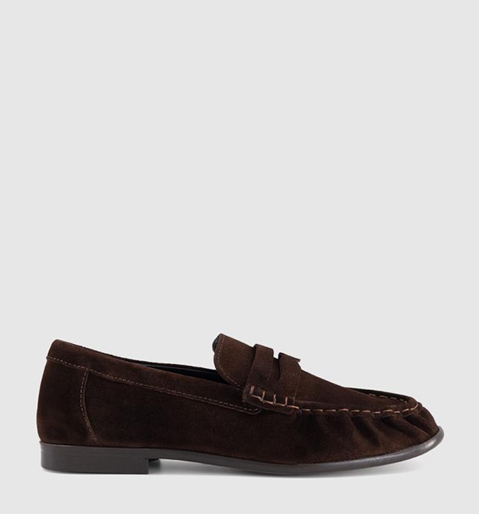 OFFICE Office Studio: Fable Ruched Loafers Brown Leather