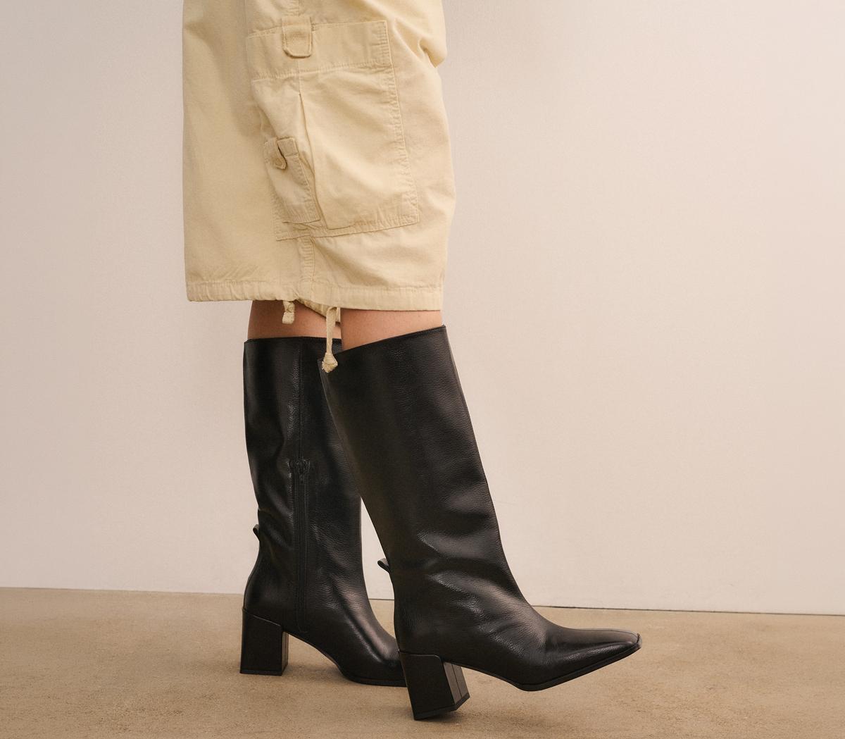 OFFICEOffice Studio: Kingsley Square Toe Pull On BootsBlack Leather