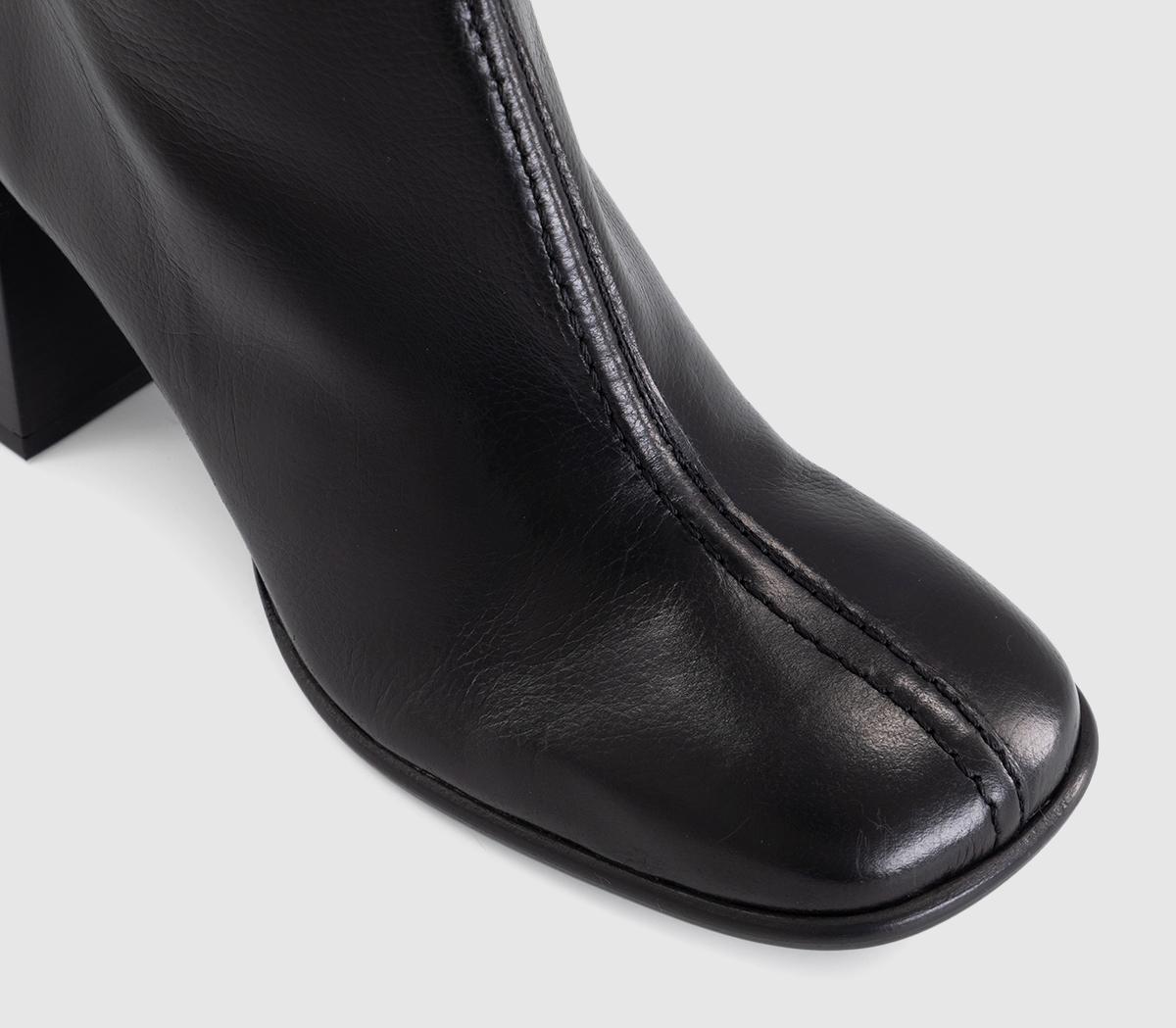 OFFICEOffice Studio: Allegra Centre Seam Block Heel BootsBlack Leather