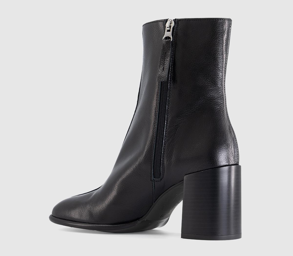 OFFICEOffice Studio: Allegra Centre Seam Block Heel BootsBlack Leather