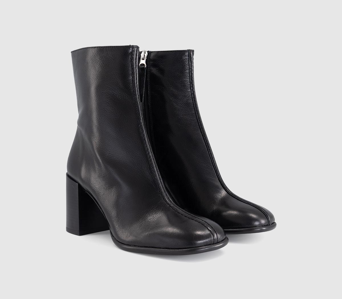 OFFICEOffice Studio: Allegra Centre Seam Block Heel BootsBlack Leather