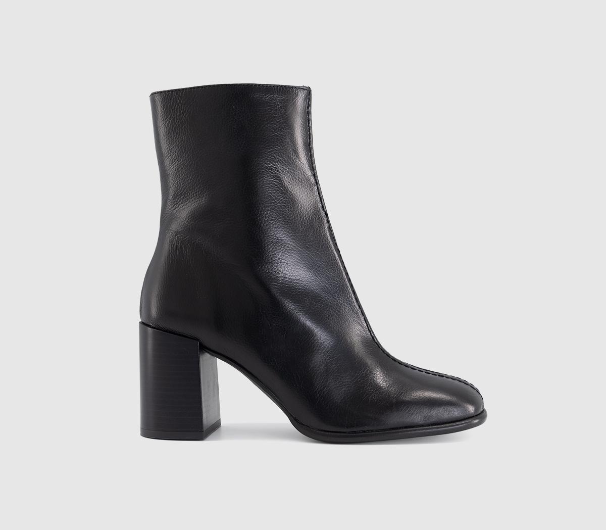 OFFICEOffice Studio: Allegra Centre Seam Block Heel BootsBlack Leather