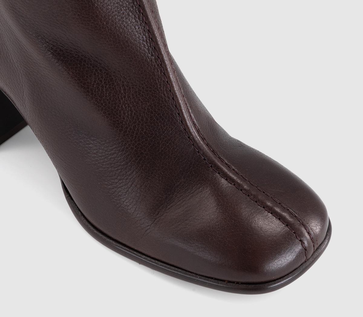 OFFICEOffice Studio: Allegra Centre Seam Block Heel BootsBrown Leather