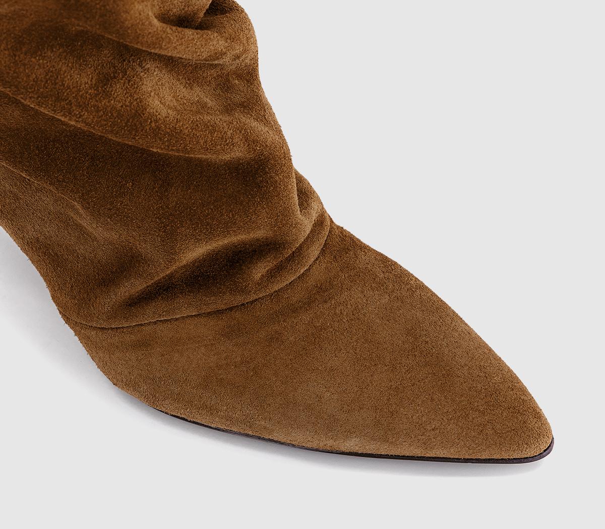 OFFICEOffice Studio: Aria Ruched Ankle BootsTan Suede