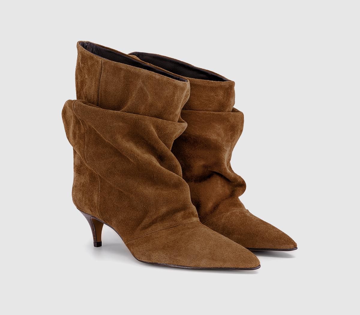 OFFICEOffice Studio: Aria Ruched Ankle BootsTan Suede