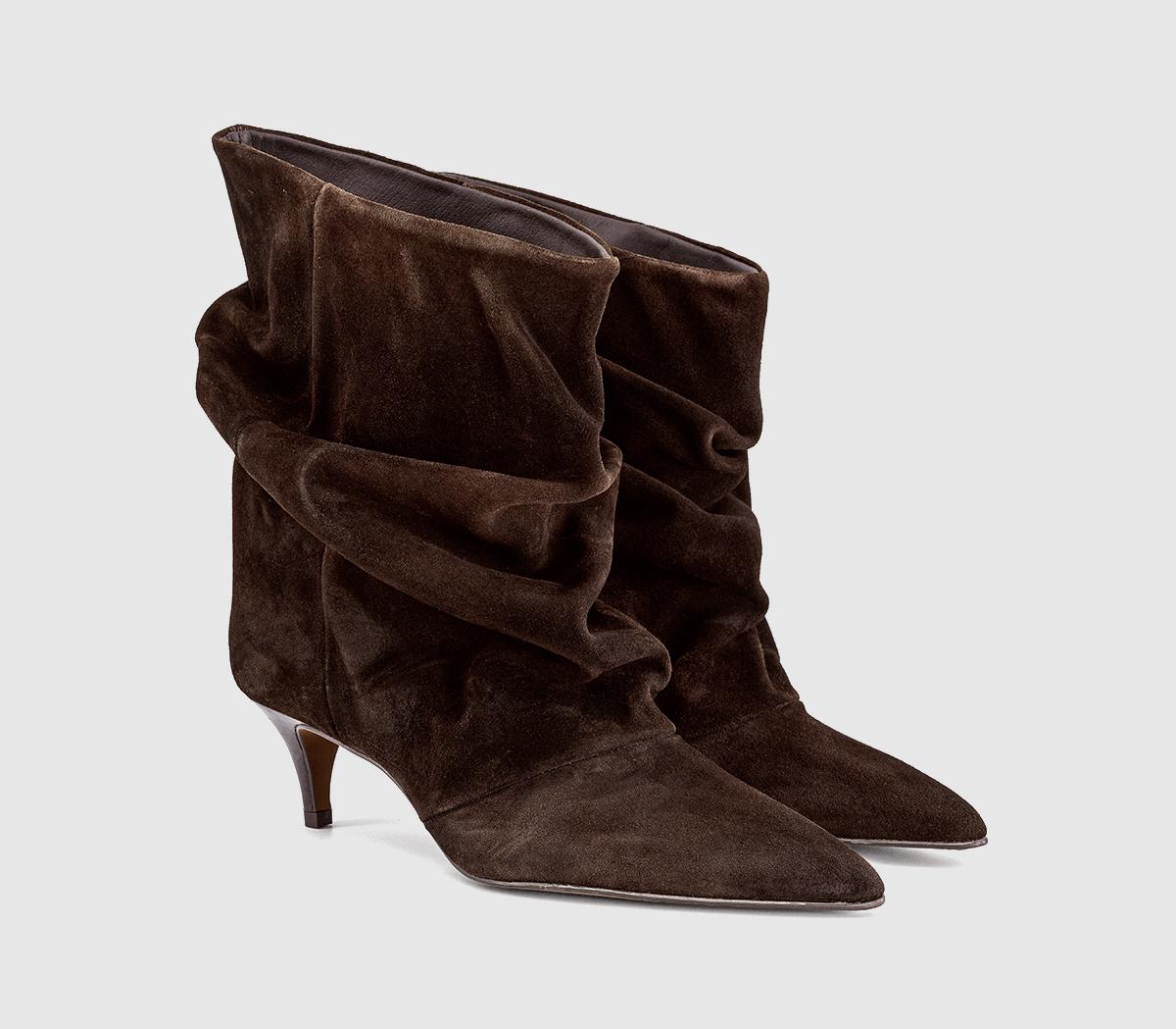 OFFICEOffice Studio: Aria Ruched Ankle BootsBrown Suede