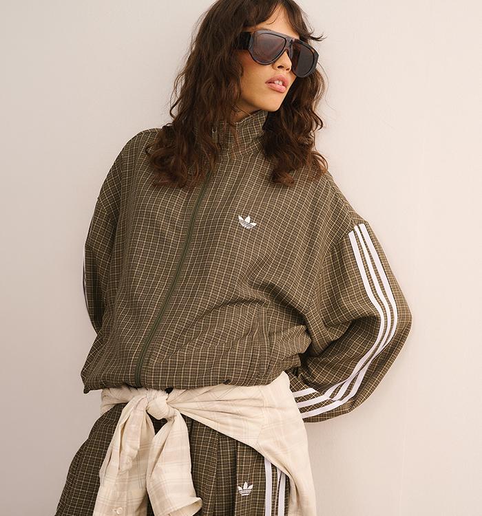adidas Adidas Check Track Top Olive Strata Wonder Beige