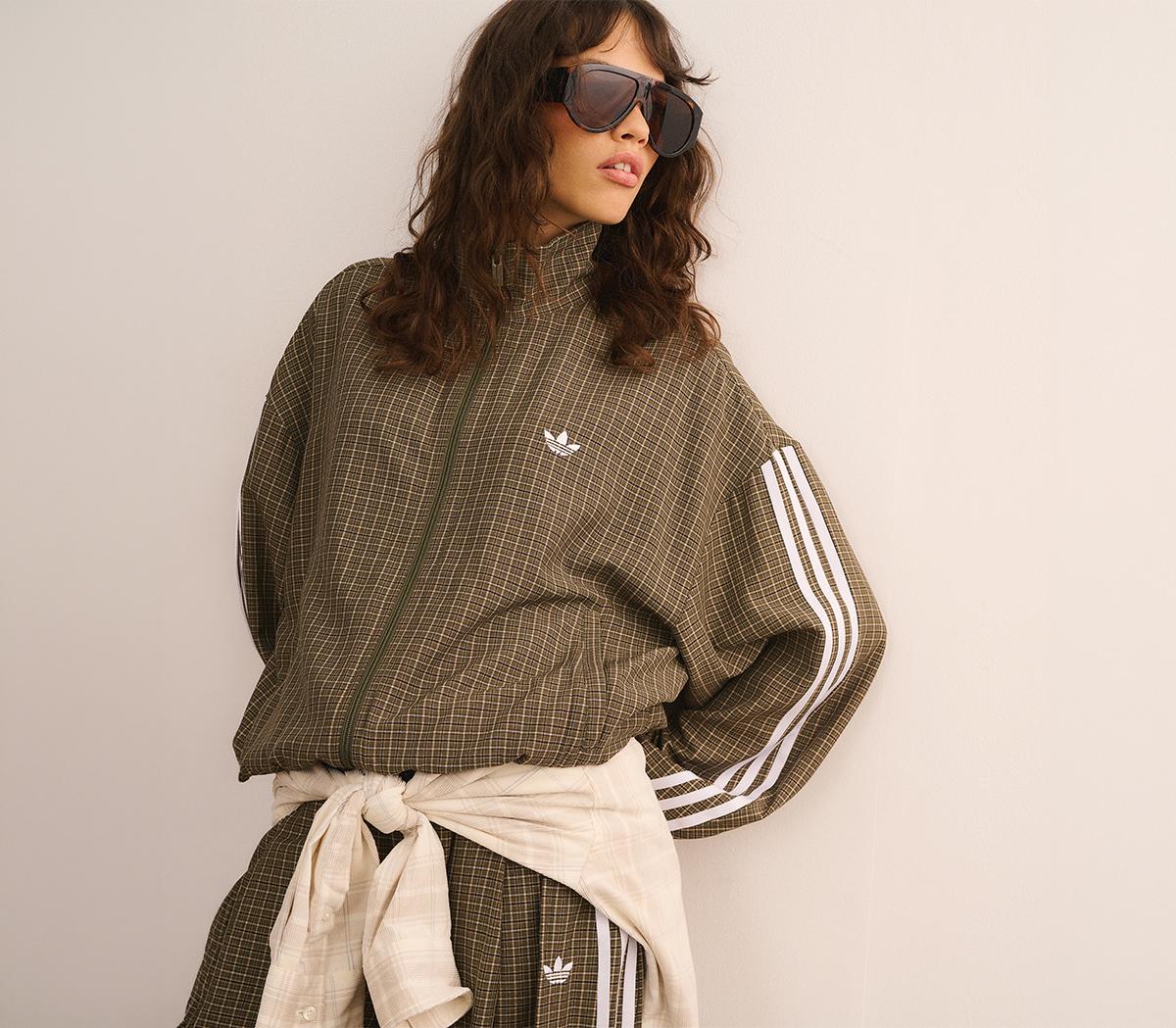 adidasAdidas Check Track TopOlive Strata Wonder Beige