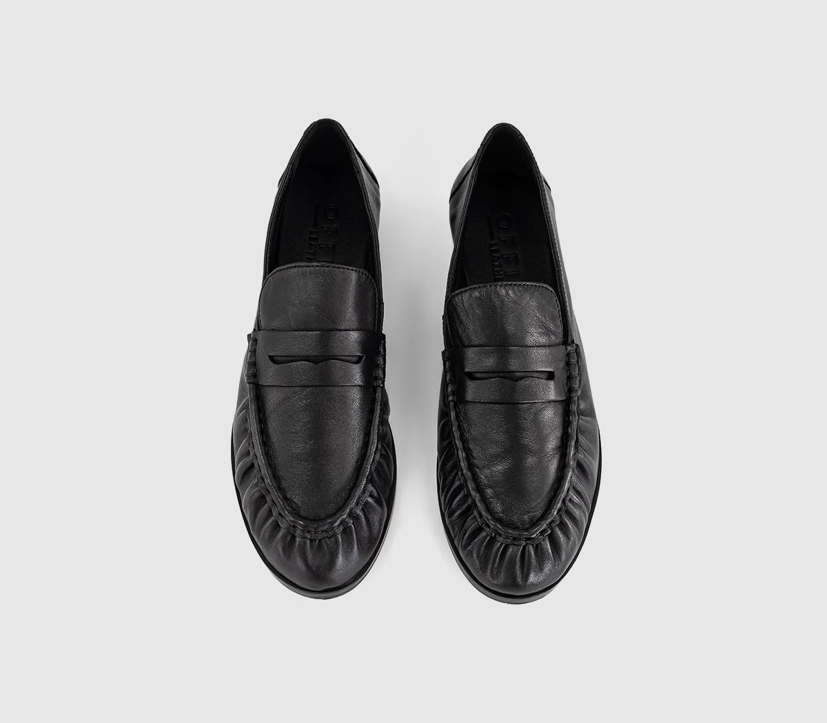 OFFICEFigure - Ruched LoaferBlack Leather