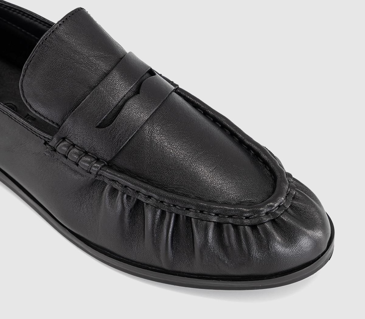 OFFICEFigure - Ruched LoaferBlack Leather