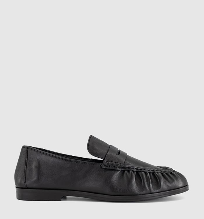 OFFICE Figure - Ruched Loafer Black Leather