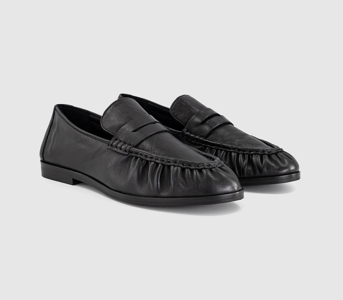 OFFICEFigure - Ruched LoaferBlack Leather