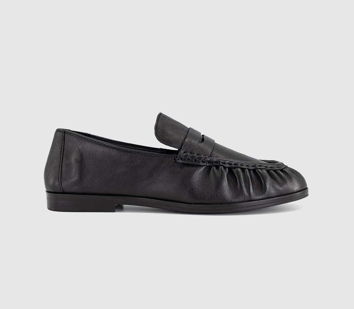 OFFICEFigure - Ruched LoaferBlack Leather