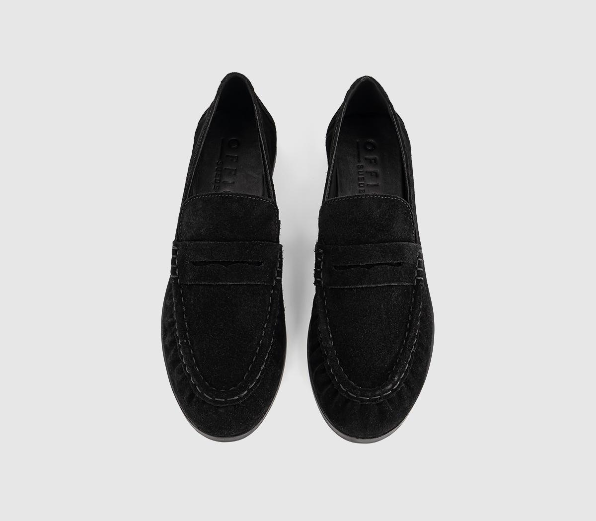 OFFICEFigure Ruched LoafersBlack Suede