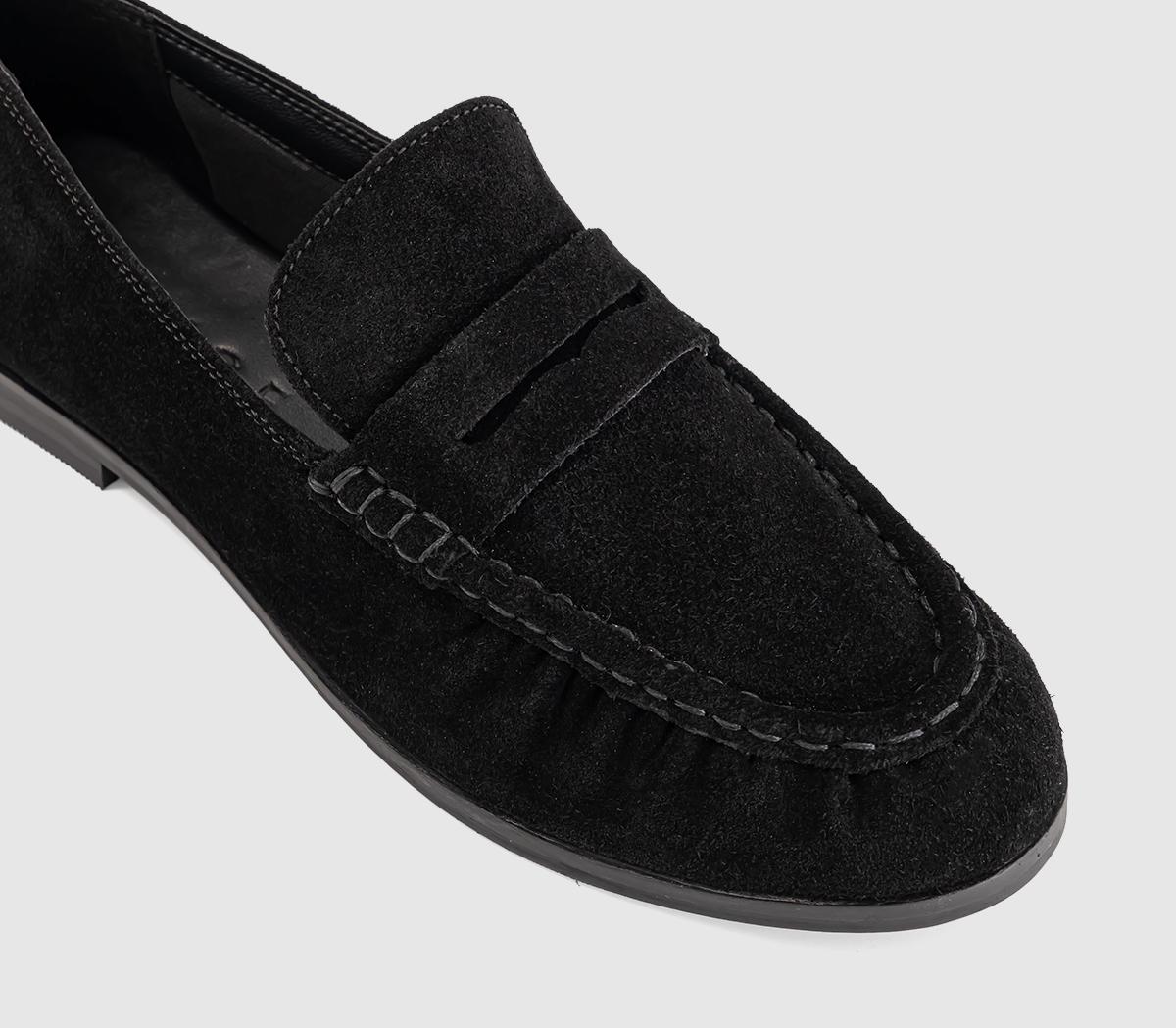 OFFICEFigure Ruched LoafersBlack Suede